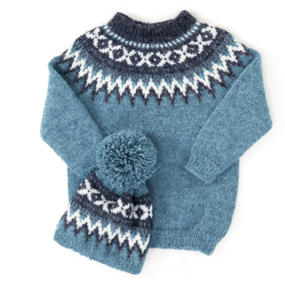 Strikk The Look: Raller-genser og lue barn lys denim